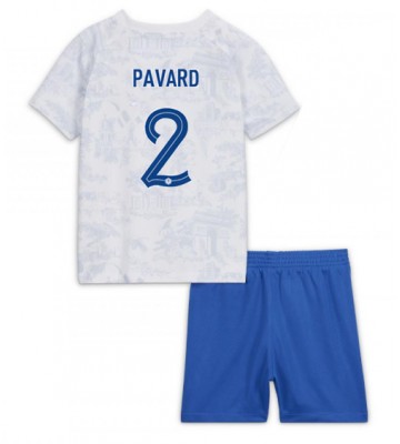 Frankrig Benjamin Pavard #2 Udebanesæt Børn VM 2022 Kort ærmer (+ korte bukser)